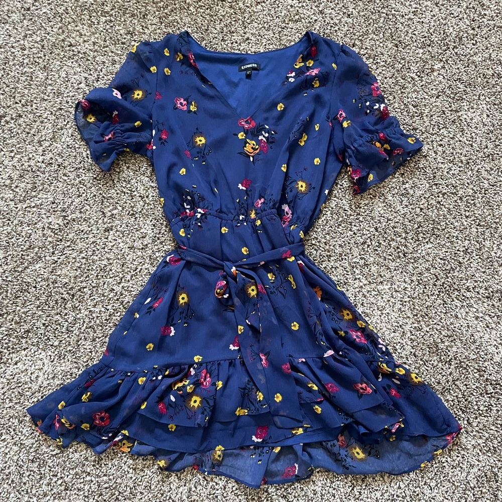 express womens floral dress blue
